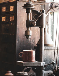 Close-up of old coffee maker