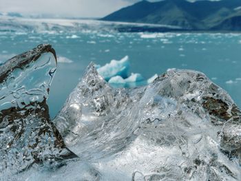 Aerial view of frozen sea