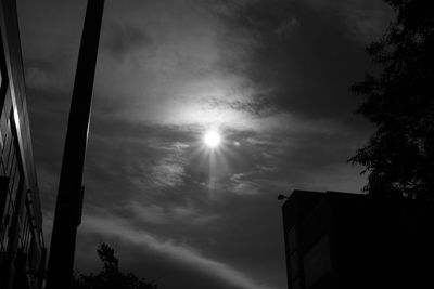 Low angle view of silhouette trees against sky