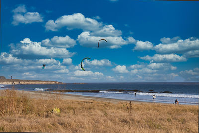 Scenic view of beach against sky