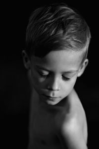 Close-up of young boy