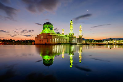 Reflection of temple in water