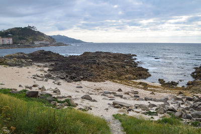 View of the beach of os frades in baiona 
 - pontevedra