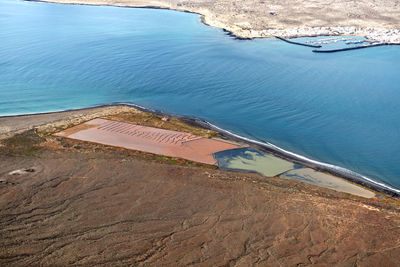 High angle view of swimming pool at beach