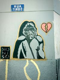 Close-up of graffiti on wall