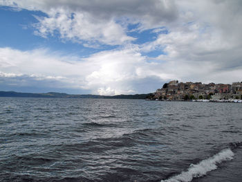 View of sea against cloudy sky