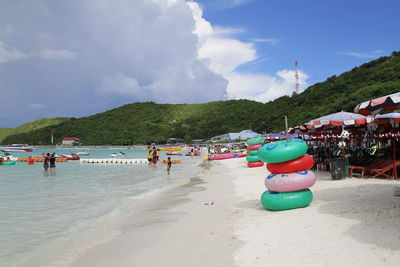 Scenic view of beach against sky