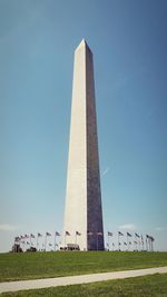 Low angle view of monument against clear sky