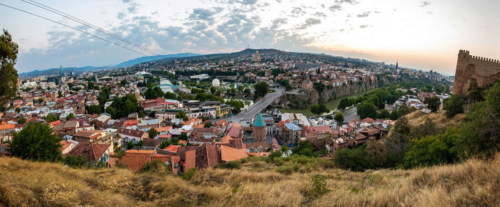Panoramic shot of townscape against sky