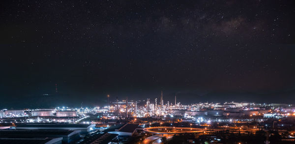 Illuminated city at night