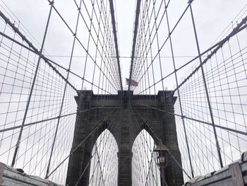 Low angle view of suspension bridge