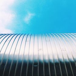 Low angle view of building against blue sky