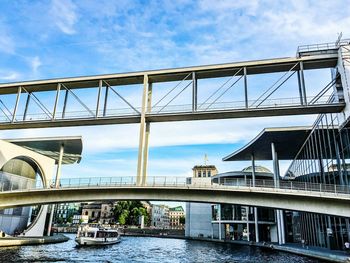 Low angle view of bridge over river