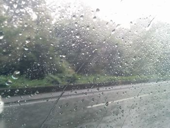 High angle view of water drops on glass