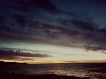 Scenic view of dramatic sky over sea