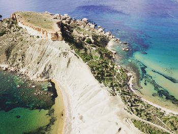 High angle view of beach against sky