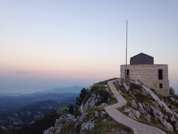 Scenic view of mountains against clear sky