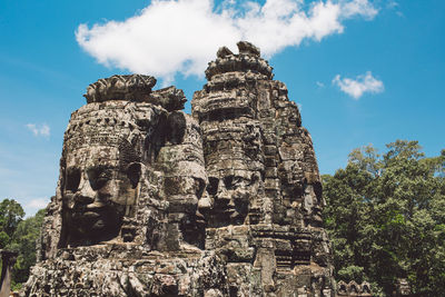 Low angle view of temple against sky