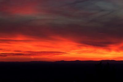 Scenic view of dramatic sky during sunset
