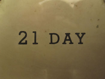 Close-up of text on wall