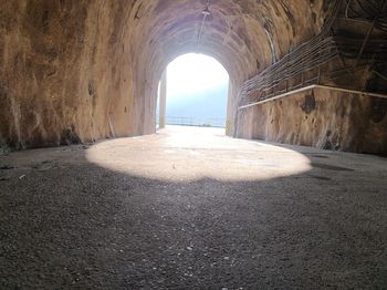 Empty road in tunnel