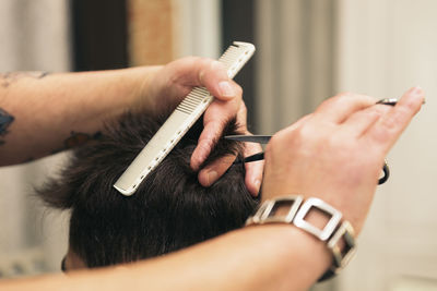 Man at barber shop