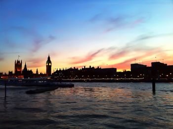 View of river at dusk