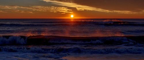 Scenic view of sea at sunset