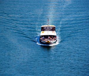 Boat sailing in sea