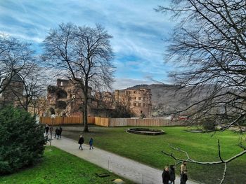 People in park against sky