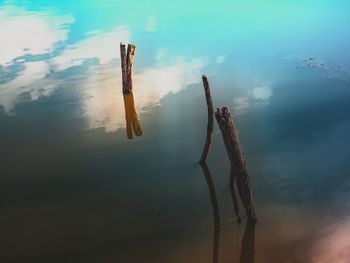 Close-up of water against sky