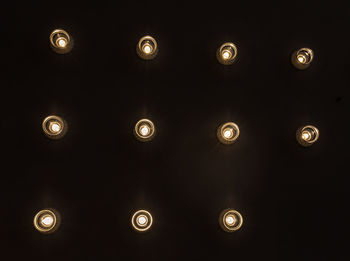 Close-up of electric lights