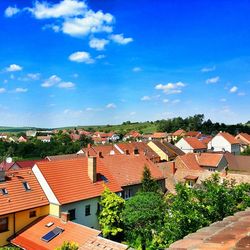 High angle shot of townscape