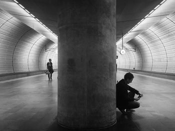 People in tunnel