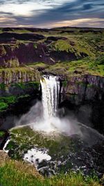 Scenic view of waterfall