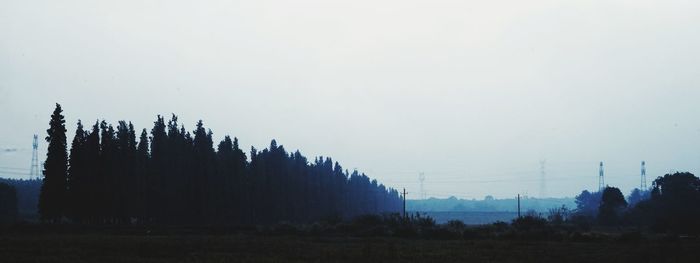 Panoramic view of land against clear sky