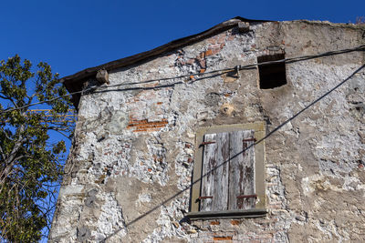 Low angle view of old built structure