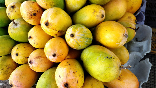 High angle view of fruits for sale at market stall