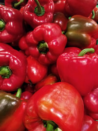 Full frame shot of bell peppers for sale in market