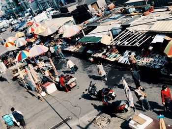 High angle view of people