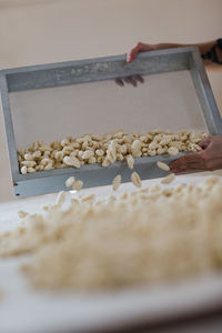 Close-up of hand holding bread