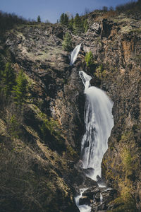 Scenic view of waterfall