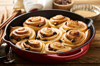 Close-up of food in bowl on table