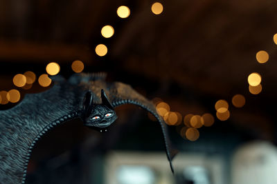 Defocused image of illuminated christmas lights