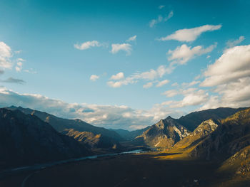 Scenic view of mountains against sky