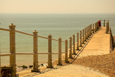 View of pier on beach