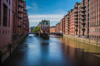 Canal passing through city