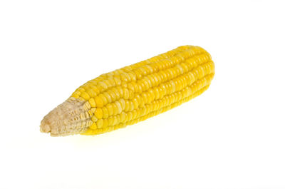 Close-up of yellow leaf over white background