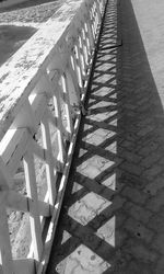 High angle view of shadow on road