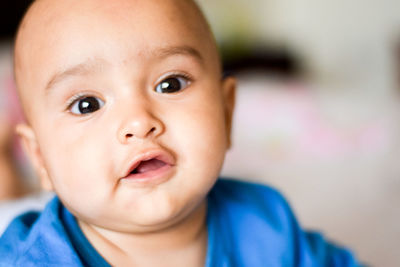 Close-up portrait of cute baby